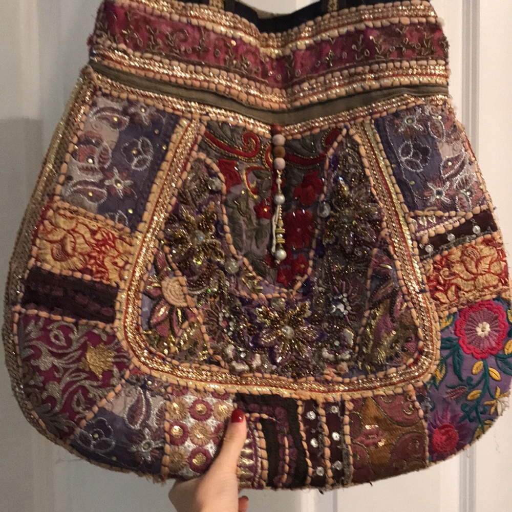 1 Day Left to Ship! 
One-of-a-kind Hand Beaded & Embroidered Lined Tote Bag